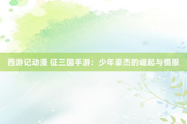 西游记动漫 征三国手游：少年豪杰的崛起与慑服