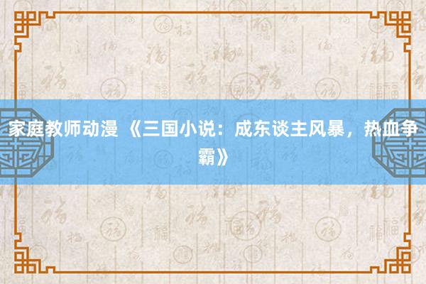 家庭教师动漫 《三国小说：成东谈主风暴，热血争霸》