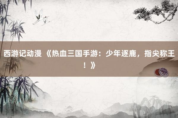 西游记动漫 《热血三国手游：少年逐鹿，指尖称王！》