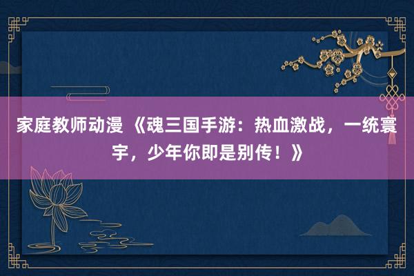 家庭教师动漫 《魂三国手游：热血激战，一统寰宇，少年你即是别传！》