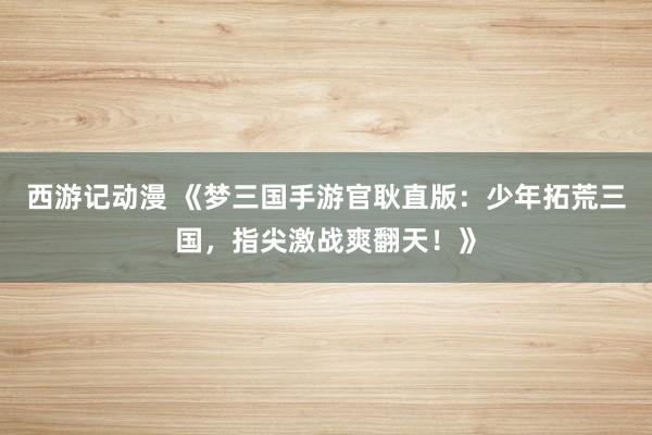 西游记动漫 《梦三国手游官耿直版：少年拓荒三国，指尖激战爽翻天！》