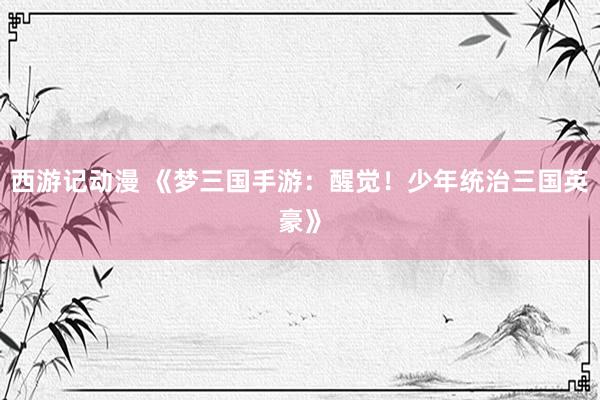 西游记动漫 《梦三国手游：醒觉！少年统治三国英豪》