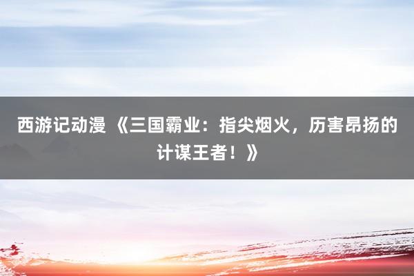 西游记动漫 《三国霸业：指尖烟火，历害昂扬的计谋王者！》